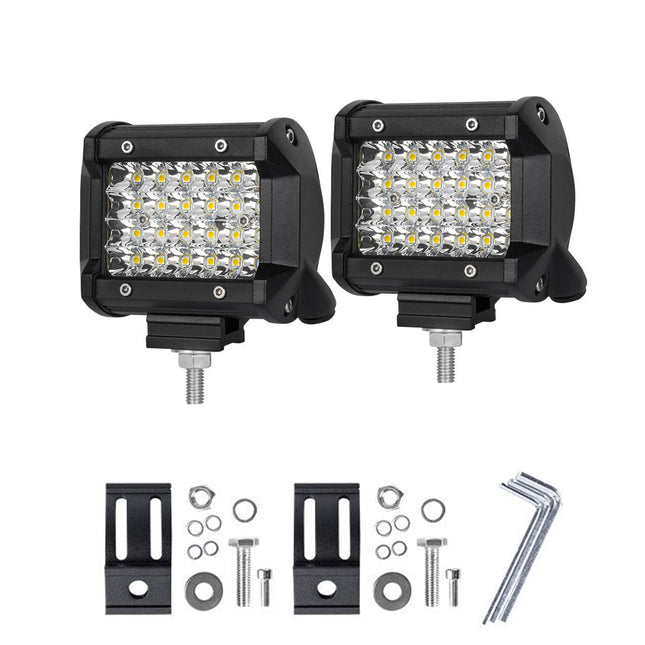 Pair 4 inch Spot LED Work Light Bar Philips Quad Row 4WD 4X4 Car Reverse Driving 2