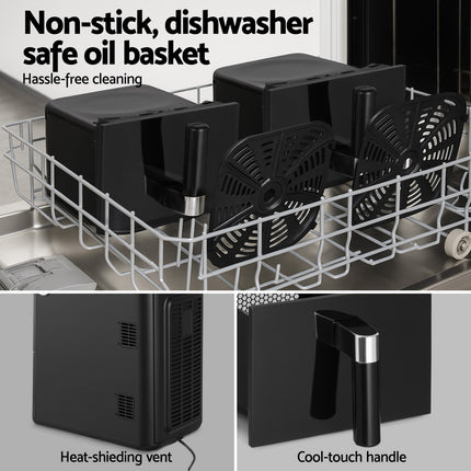 Devanti Air Fryer Oven 11L Dual Zone Fryers 6
