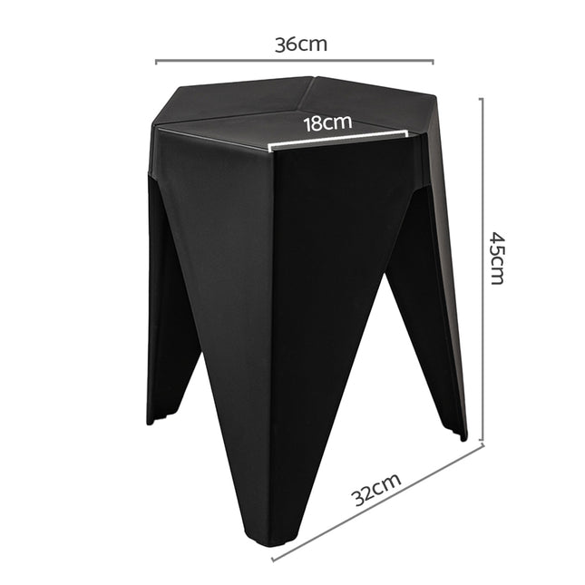 Artiss 2x Bar Stools Puzzle Plastic Foot Stool Black 2