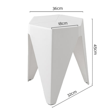 Artiss 2x Bar Stools Puzzle Plastic Foot Stool White 2