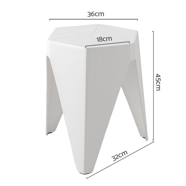 Artiss 2x Bar Stools Puzzle Plastic Foot Stool White 2