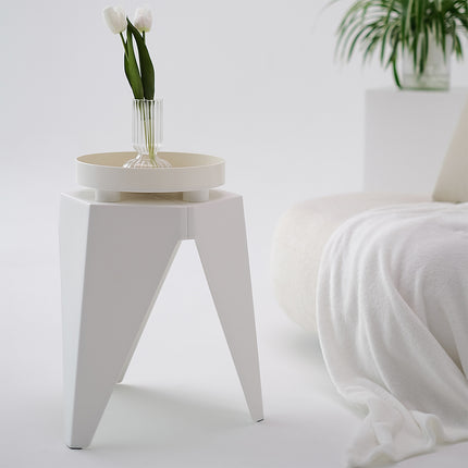 Artiss 2x Bar Stools Puzzle Plastic Foot Stool White 5