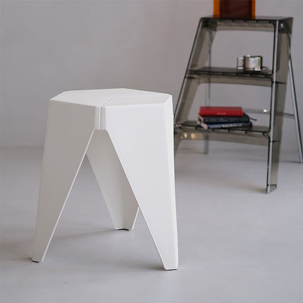 Artiss 2x Bar Stools Puzzle Plastic Foot Stool White 8