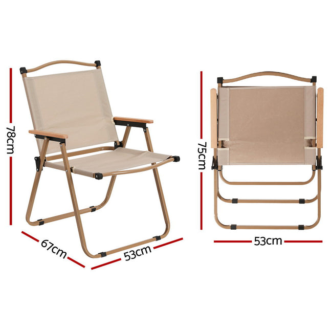 Gardeon Outdoor Camping Chairs Portable Folding Beach Chair Patio Furniture 2