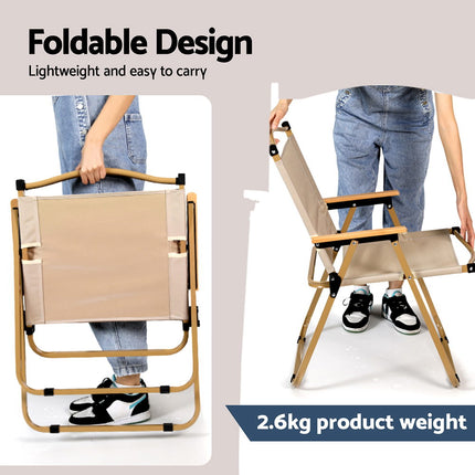 Gardeon Outdoor Camping Chairs Portable Folding Beach Chair Patio Furniture 6