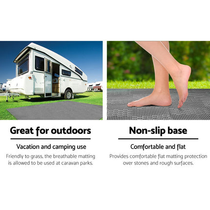 Weisshorn 6x2.5M Annex Matting 600GSM Floor Mats Hollow Design Mesh Caravan 6