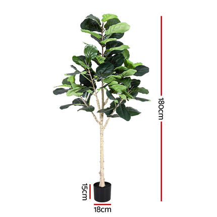 Artiss 180cm Artificial Fiddle Tree Faux Trees Indoor Decor Artificial Plants Lifelike Plant 1.8M 3