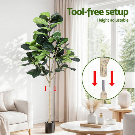 Artiss 180cm Artificial Fiddle Tree Faux Trees Indoor Decor Artificial Plants Lifelike Plant 1.8M 7