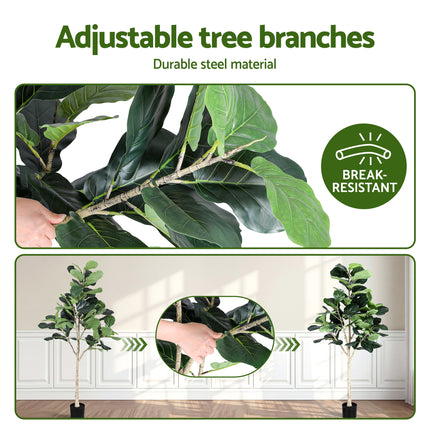 Artiss 180cm Artificial Fiddle Tree Faux Trees Indoor Decor Artificial Plants Lifelike Plant 1.8M 8