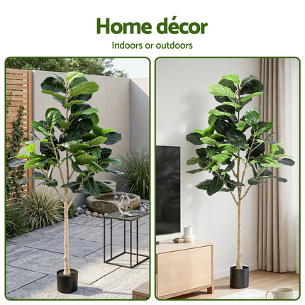 Artiss 180cm Artificial Fiddle Tree Faux Trees Indoor Decor Artificial Plants Lifelike Plant 1.8M 9