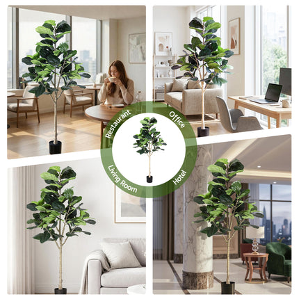 Artiss 180cm Artificial Fiddle Tree Faux Trees Indoor Decor Artificial Plants Lifelike Plant 1.8M 10