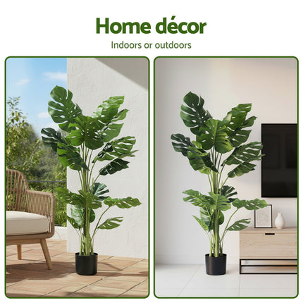 Artiss 140cm Artificial Monstera Tree Faux Trees Indoor Decor Artificial Plants Lifelike Plant 1.4M 7