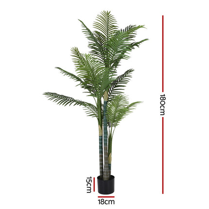 Artiss 180cm Artificial Palm Tree Faux Trees Indoor Decor Artificial Plants Lifelike Plant 1.8M 3