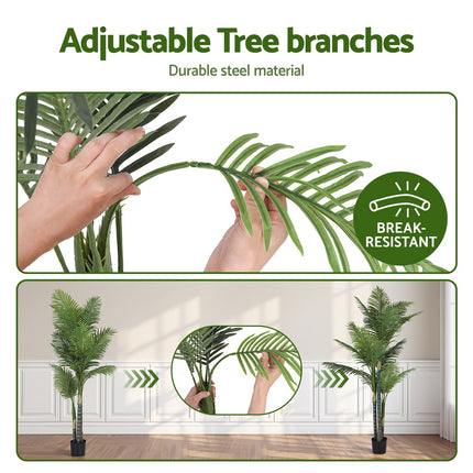 Artiss 180cm Artificial Palm Tree Faux Trees Indoor Decor Artificial Plants Lifelike Plant 1.8M 5