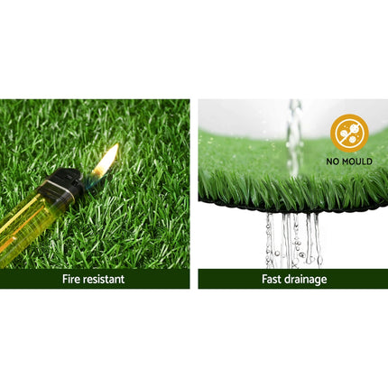 Prime Turf Artificial Grass 2mx5m 10mm Synthetic Fake Lawn Turf Plant Plastic Olive 5