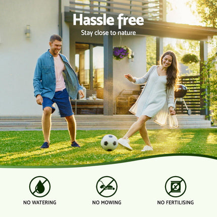 Prime Turf Artificial Grass Turf Rug Fake Grass 2 Rolls 15mm Height 50cm x 2m Indoor Outdoor Synthetic Grass Mat Carpet with Drainage Holes Plastic Plant 2