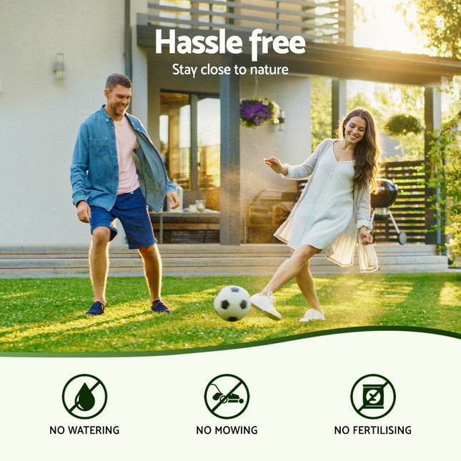 Prime Turf Artificial Grass Turf Rug Fake Grass 2 Rolls 15mm Height 50cm x 2m Indoor Outdoor Synthetic Grass Mat Carpet with Drainage Holes Plastic Plant 2