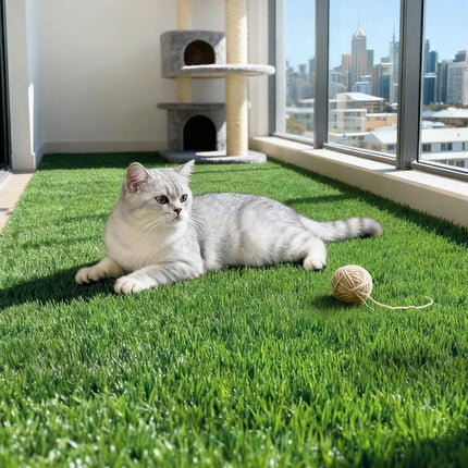 Prime Turf Artificial Grass Turf Rug Fake Grass 2 Rolls 15mm Height 50cm x 2m Indoor Outdoor Synthetic Grass Mat Carpet with Drainage Holes Plastic Plant 5