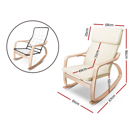 Artiss Rocking Armchair Nursing Bentwood Aero 2