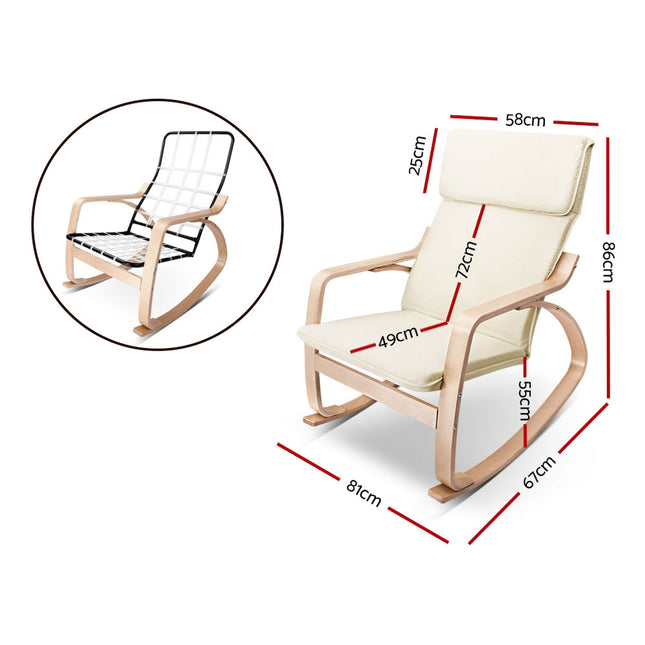 Artiss Rocking Armchair Nursing Bentwood Aero 2