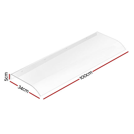 Instahut Window Door Awning 0.4mx1m Transparent 2