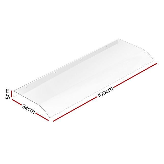Instahut Window Door Awning 0.4mx1m Transparent 2