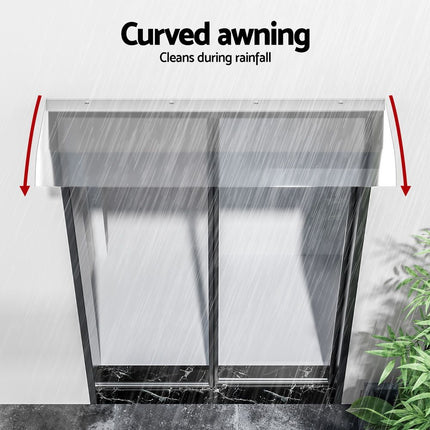 Instahut Window Door Awning 0.4mx1m Transparent 5