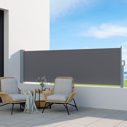 Instahut Side Awning Sun Shade Outdoor Blinds Retractable Screen 1X3M Grey 6