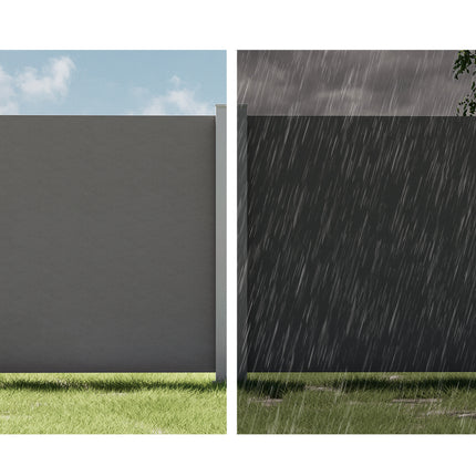Instahut Side Awning Sun Shade Outdoor Retractable Privacy Screen 1.8X3M Grey 5