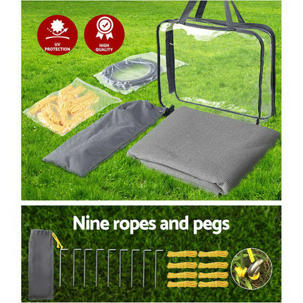 Caravan Privacy Screen Roll Out Awning 4.3X1.95M End Wall Side Sun Shade Grey 6