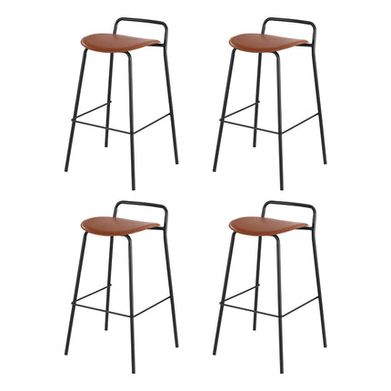 4x Artiss Bar Stools Kitchen Counter Dining Chair Metal Brown 4