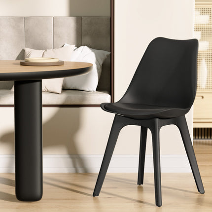 Artiss Dining Chairs Set of 4 Leather Plastic DSW Replica Black 8