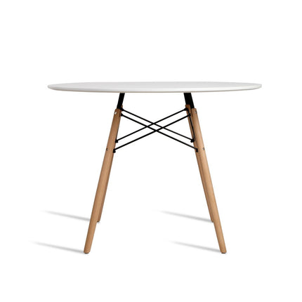 Artiss Dining Table Round White 4 Seater 100CM 3