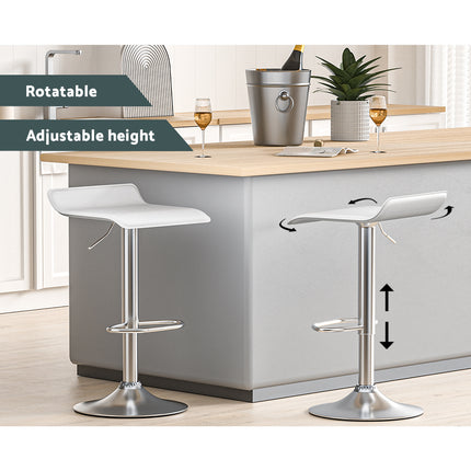 Artiss 2x Bar Stools Faux Leather Chair White 4