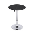 Artiss Bar Table Round Swivel Height Adjustable 62cm Modern PVC Leather Black