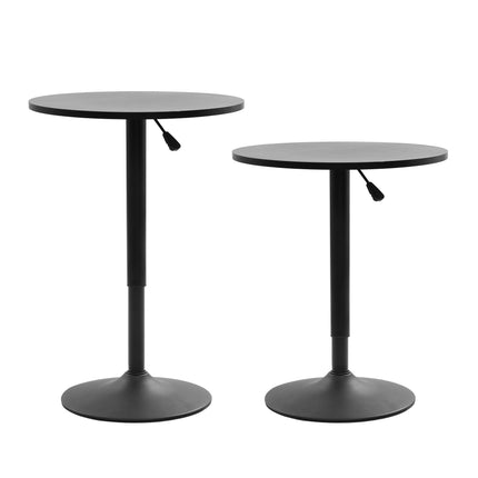 Artiss Bar Stools and Table Set 3PCS Dining Desk Kitchen Chairs Cafe Pub Black 3