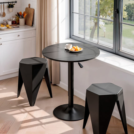 Artiss Bar Stools and Table Set 3PCS Dining Desk Kitchen Chairs Cafe Pub Black 8