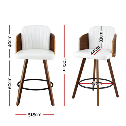 Artiss Wooden Bar Stools Swivel Kitchen Counter Stool Chair 58cm Seat Height 2