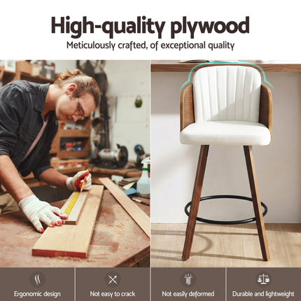 Artiss Wooden Bar Stools Swivel Kitchen Counter Stool Chair 58cm Seat Height 6