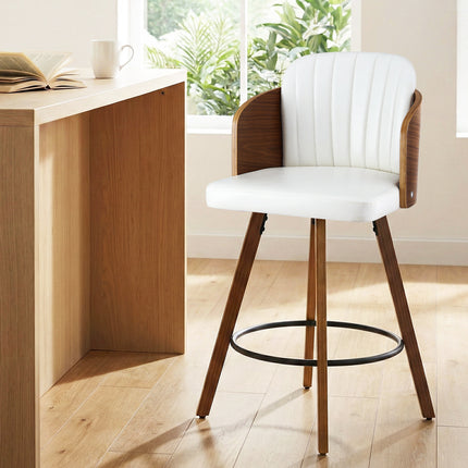 Artiss Wooden Bar Stools Swivel Kitchen Counter Stool Chair 58cm Seat Height 9