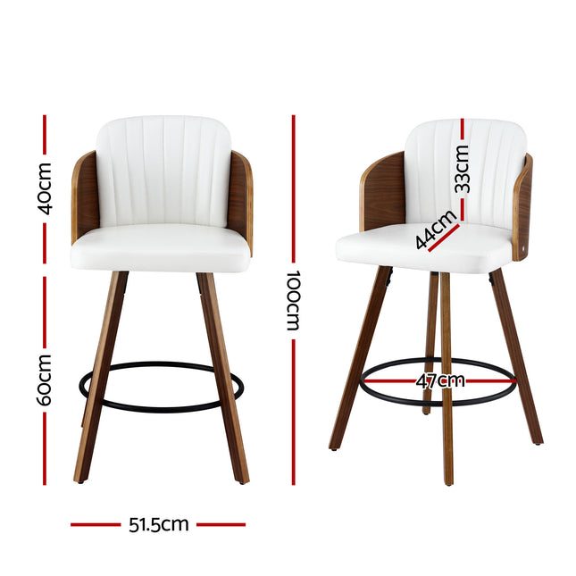 Artiss Wooden Bar Stools Swivel Kitchen Counter Stool Chair 58cm Seat Height 2