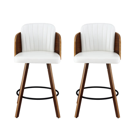 Artiss Wooden Bar Stools Swivel Kitchen Counter Stool Chair 58cm Seat Height 3