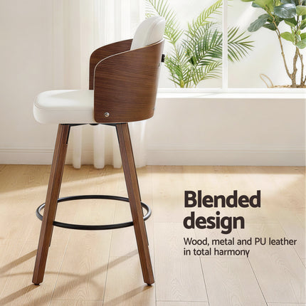 Artiss Wooden Bar Stools Swivel Kitchen Counter Stool Chair 58cm Seat Height 5