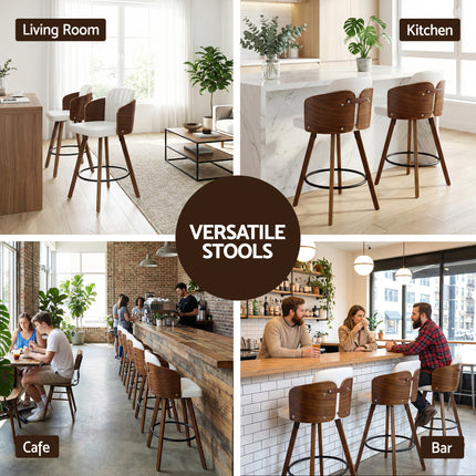 Artiss Wooden Bar Stools Swivel Kitchen Counter Stool Chair 58cm Seat Height 8