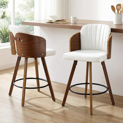 Artiss Wooden Bar Stools Swivel Kitchen Counter Stool Chair 58cm Seat Height 9