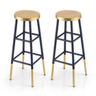 Artiss 2x Bar Stools Metal Gold Navy