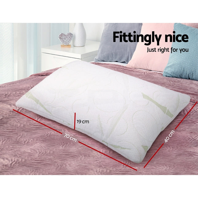 Giselle Bedding Memory Foam Pillow Bamboo Twin Pack 2