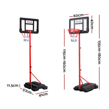 Everfit 1.6M Kids Basketball Hoop Stand System Portable 2