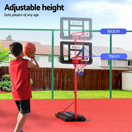 Everfit 1.6M Kids Basketball Hoop Stand System Portable 4