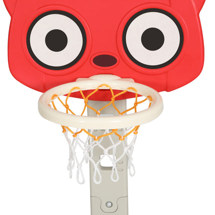 Keezi Kids Basketball Hoop Stand Adjustable 5-in-1 Sports Center Toys Set Red 3